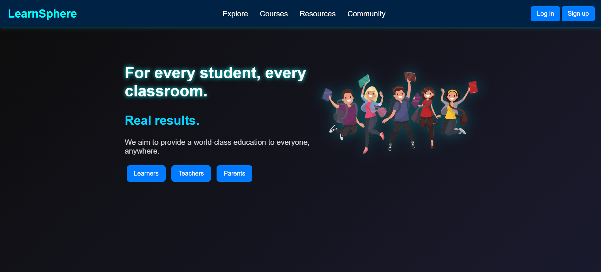 Screenshot of a LearnSphere lesson dashboard showing subject selection and study progress